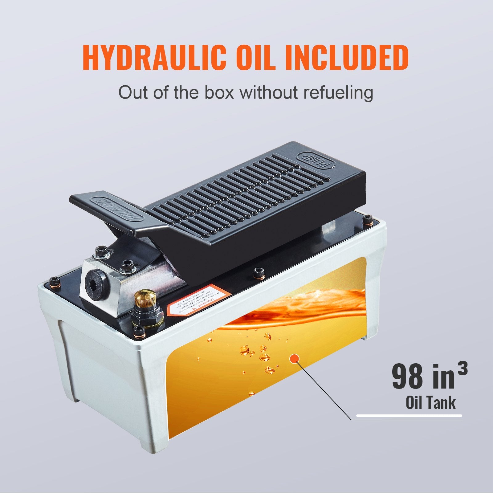 Air Hydraulic Pump, 10,000 PSI 1/2 Gal Reservoir, NPT 3/8