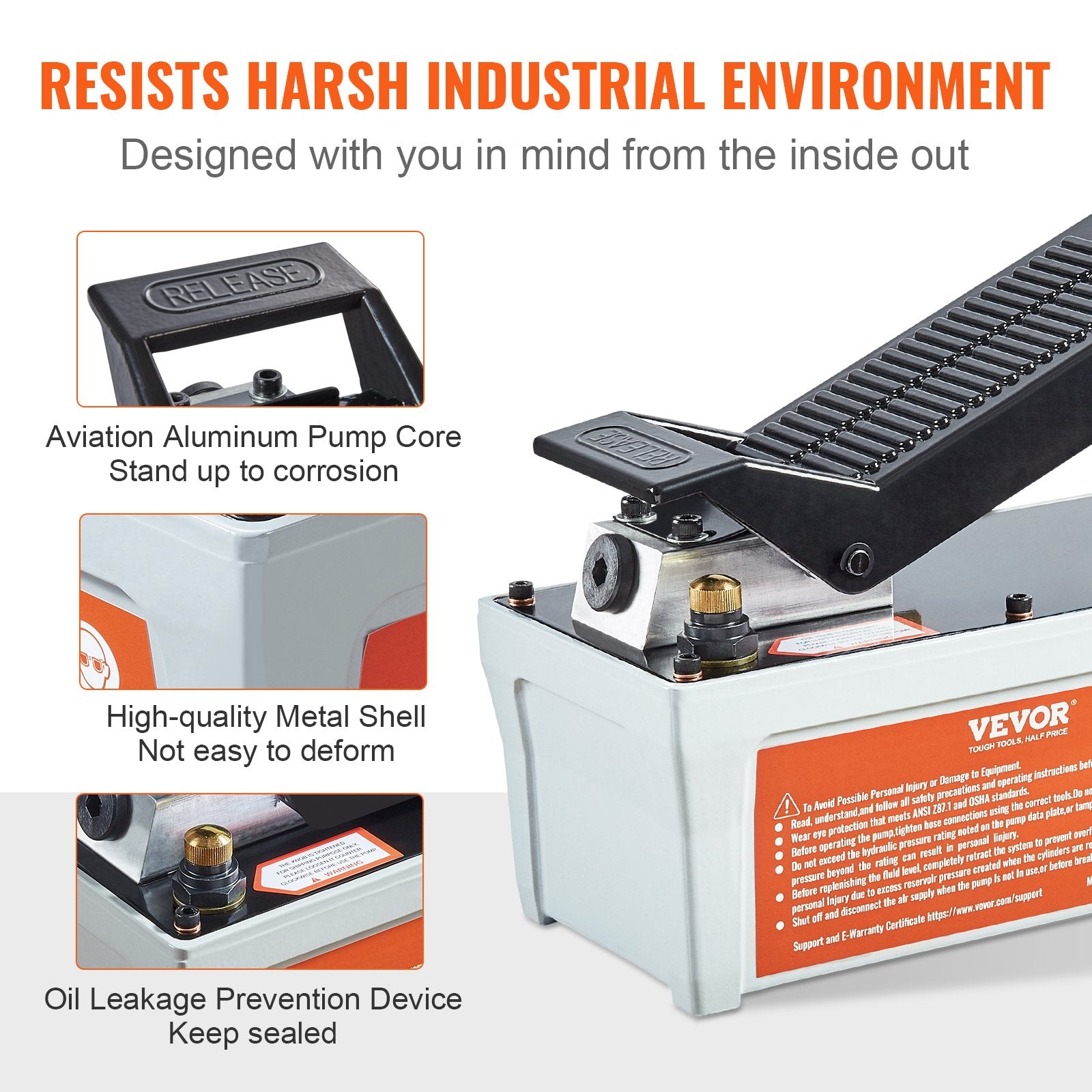 Air Hydraulic Pump, 10,000 PSI 1/2 Gal Reservoir, NPT 3/8