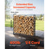 Firewood Rack with Waterproof Cover, 1.22m Outdoor Firewood Holder, 1/4 Cord Storage Metal Log Holder, 400lb Max Weight Capacity, Top Covered, Powder-Coated Wood Storage Rack for Fireplace Deck