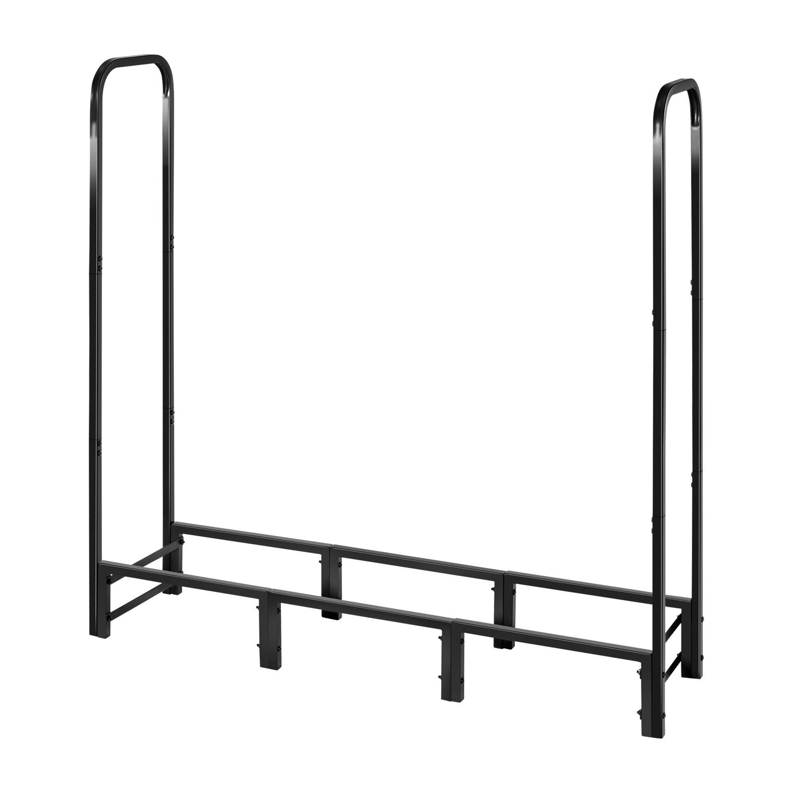 Firewood Rack with Waterproof Cover, 1.22m Outdoor Firewood Holder, 1/4 Cord Storage Metal Log Holder, 400lb Max Weight Capacity, Top Covered, Powder-Coated Wood Storage Rack for Fireplace Deck