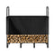 Firewood Rack with Waterproof Cover, 1.22m Outdoor Firewood Holder, 1/4 Cord Storage Metal Log Holder, 400lb Max Weight Capacity, Top Covered, Powder-Coated Wood Storage Rack for Fireplace Deck