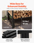Firewood Rack with Waterproof Cover, 1.22m Outdoor Firewood Holder, 1/4 Cord Storage Metal Log Holder, 400lb Max Weight Capacity, Top Covered, Powder-Coated Wood Storage Rack for Fireplace Deck