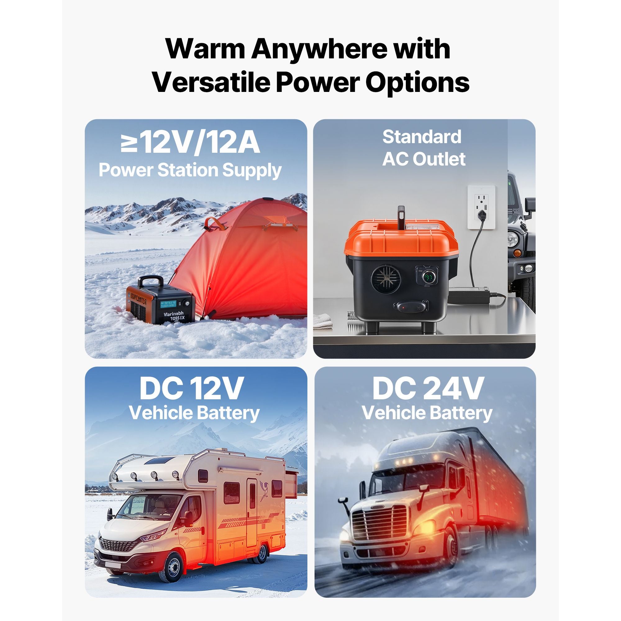 Diesel Heater, 8KW, DC 12V/24V, All in One Portable Diesel Air Heater with Remote Control and LCD Screen, Fast Heating Low Noise, 4 L Fuel Tank for Trucks, Vans, RVs, Campers, and Garages