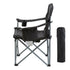 Heavy Duty Folding Camping Chair Padded Cooler Cup Holder 350lb Black