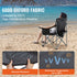 Heavy Duty Folding Camping Chair Padded Cooler Cup Holder 350lb Black