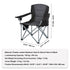 Heavy Duty Folding Camping Chair Padded Cooler Cup Holder 350lb Black