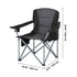 Heavy Duty Folding Camping Chair Padded Cooler Cup Holder 350lb Black