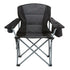 Heavy Duty Folding Camping Chair Padded Cooler Cup Holder 350lb Black