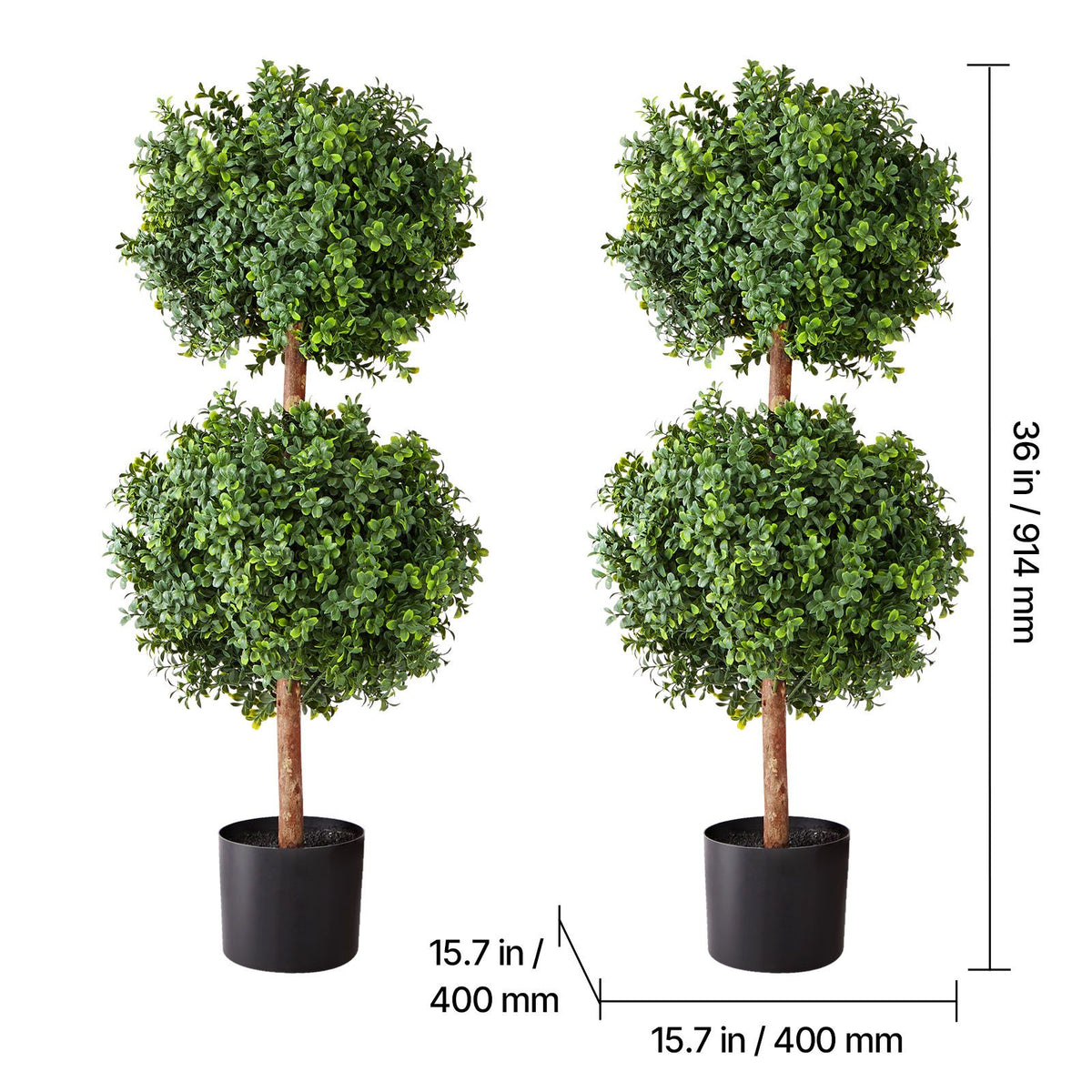 Artificial Double Ball Topiary Tree 36