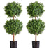 Artificial Topiary Boxwood Double Ball, 2 Set 914mm Faux Boxwood Plant Balls, Fake Silk Tree Look Real, Easy Assembly for Decor Front Porch Outdoor Patio Garden Balcony Backyard Indoor