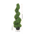 2 Pack Artificial Spiral Topiary Trees 3FT Faux Boxwood Plants with Pots
