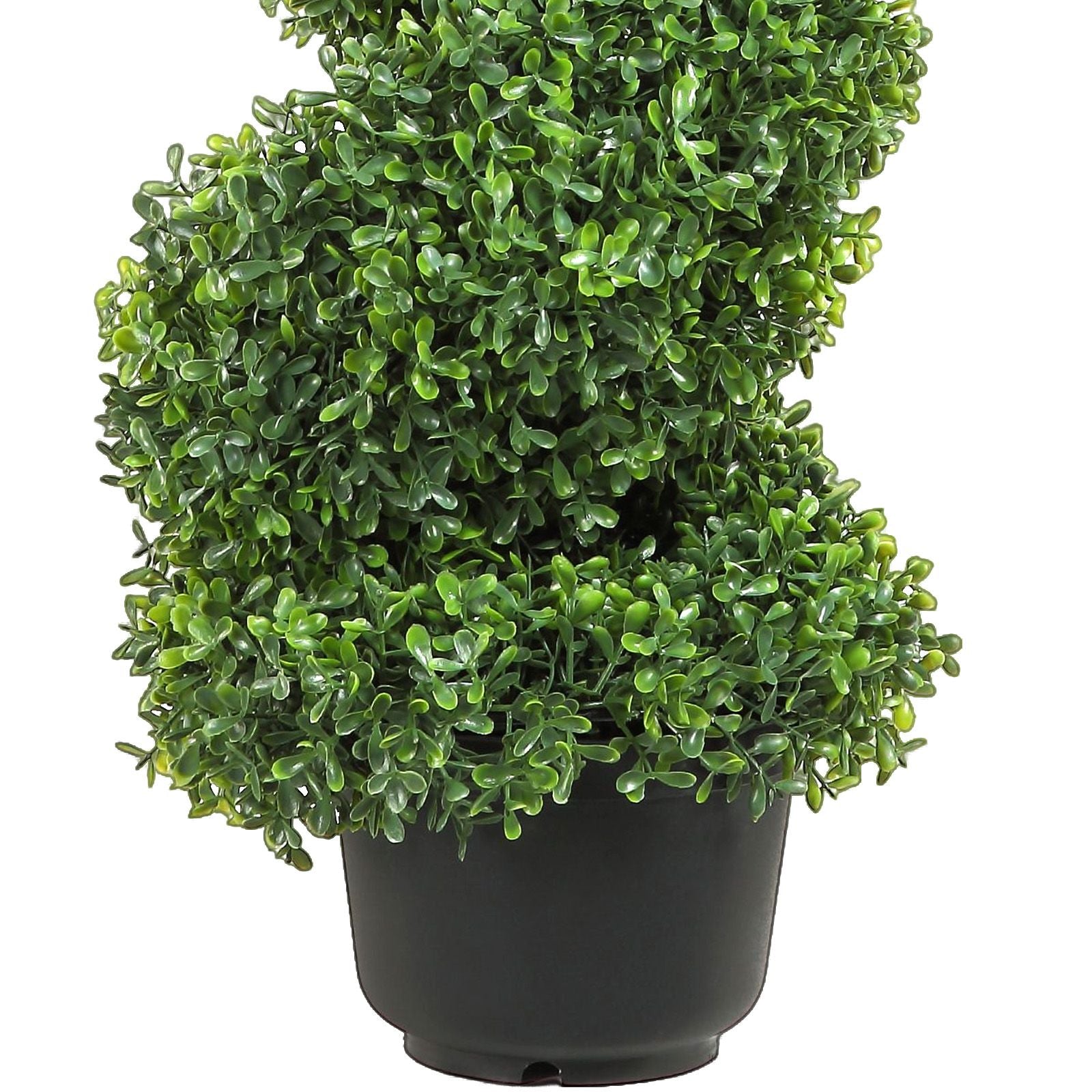 2 Pack Artificial Spiral Topiary Trees 3FT Faux Boxwood Plants with Pots