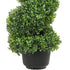 2 Pack Artificial Spiral Topiary Trees 3FT Faux Boxwood Plants with Pots