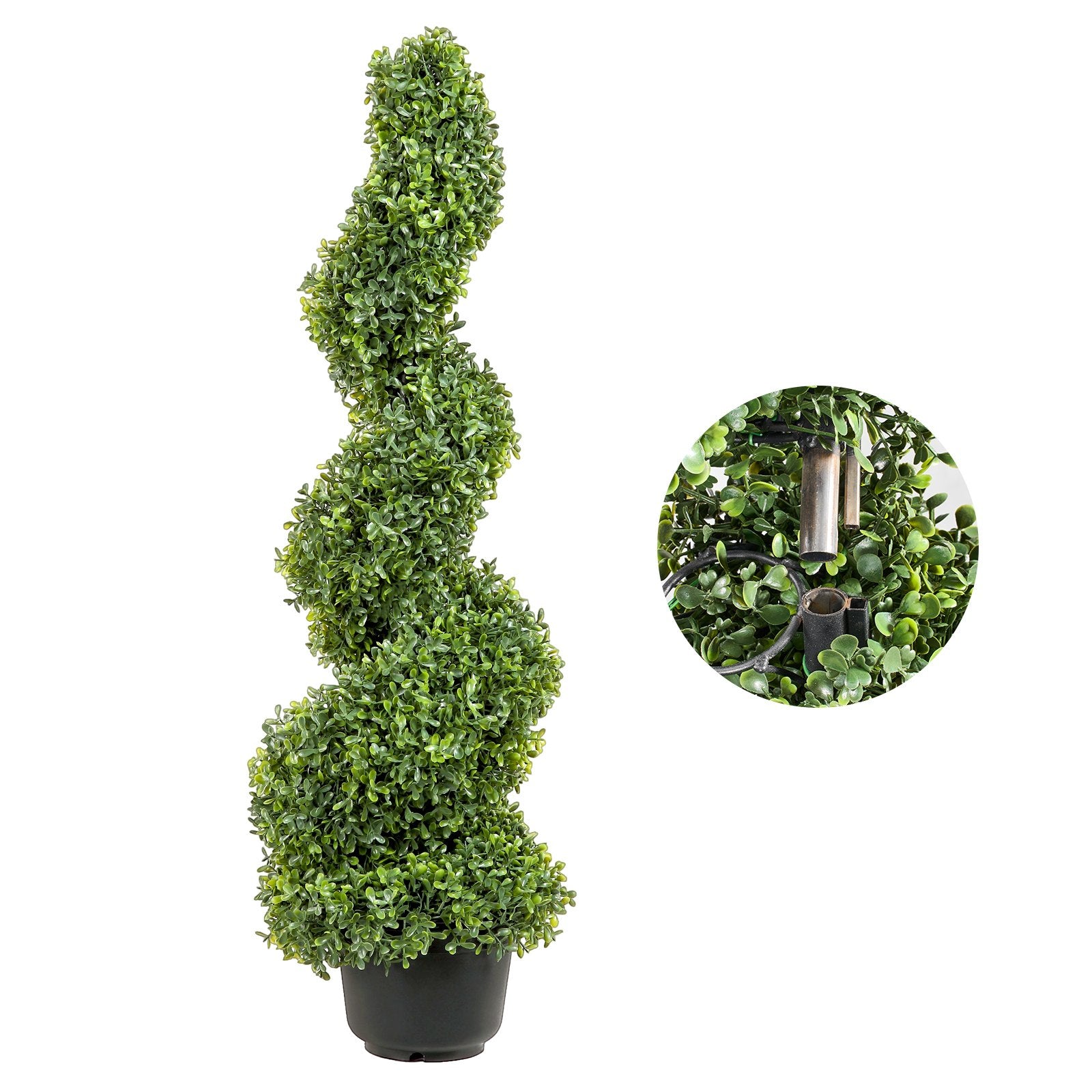 Artificial Topiaries Boxwood Trees, 7.6cm Tall (2 Pieces) Faux Topiary Plant Outdoor, All-year Green Feaux Plant w/ Replaceable Leaves for Decorative Indoor/Outdoor/Garden