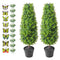2 Pack 91.4cm Artificial Boxwood Topiary Tree Faux Plant UV Decor In/Outdoor
