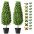 2 Pack 91.4cm Artificial Boxwood Topiary Tree Faux Plant UV Decor In/Outdoor