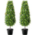 2 Pack 91.4cm Artificial Boxwood Topiary Tree Faux Plant UV Decor In/Outdoor