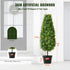 VEVOR 2 Pack 91.4cm Artificial Boxwood Topiary Tree Faux Plant UV Decor In/Outdoor