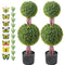2 Pack 91.4cm Artificial Boxwood Topiary Tree Faux Plant UV Decor In/Outdoor