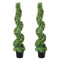 Artificial Topiaries Boxwood Trees, 10cm Tall (2 Pieces) Faux Topiary Plant Outdoor, All-year Green Feaux Plant w/ Replaceable Leaves for Decorative Indoor/Outdoor/Garden