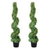 Artificial Topiaries Boxwood Trees, 10cm Tall (2 Pieces) Faux Topiary Plant Outdoor, All-year Green Feaux Plant w/ Replaceable Leaves for Decorative Indoor/Outdoor/Garden