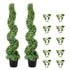 Artificial Topiaries Boxwood Trees, 10cm Tall (2 Pieces) Faux Topiary Plant Outdoor, All-year Green Feaux Plant w/ Replaceable Leaves for Decorative Indoor/Outdoor/Garden