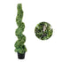 Artificial Topiaries Boxwood Trees, 10cm Tall (2 Pieces) Faux Topiary Plant Outdoor, All-year Green Feaux Plant w/ Replaceable Leaves for Decorative Indoor/Outdoor/Garden