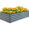 Galvanized Raised Garden Bed, 203 x 102 x 48 cm Metal Planter Box, Gray Steel Plant Raised Garden Bed Kit, Planter Boxes Outdoor for Growing Vegetables,Flowers,Fruits,Herbs,and Succulents