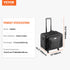 Rolling Makeup Train Case Large Storage 3 Tiers, Convenient Carry With Handle, Wheels, Strap, Professional Makeup Storage Organizer Box Make Up Carrier Waterproof Oxford, Black