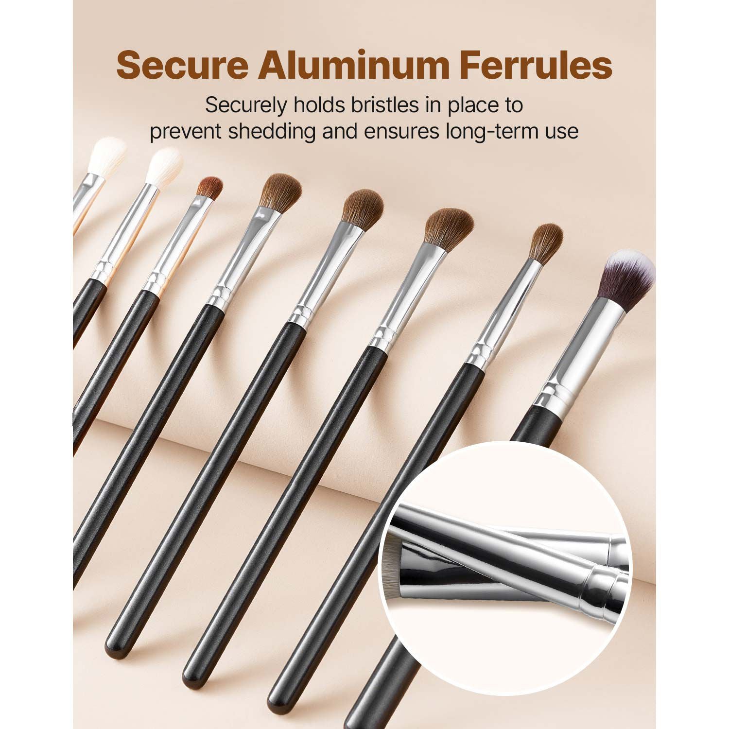 34 Piece Professional Makeup Brush Set with Travel Case & Wooden Handles