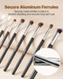 34-Piece Makeup Brush Set, Professional Brushes Kit for Foundation Blending Eyeshadow Concealer Blush - with Soft Bristles, Ergonomic Wood Handle, Travel-Friendly Case Included