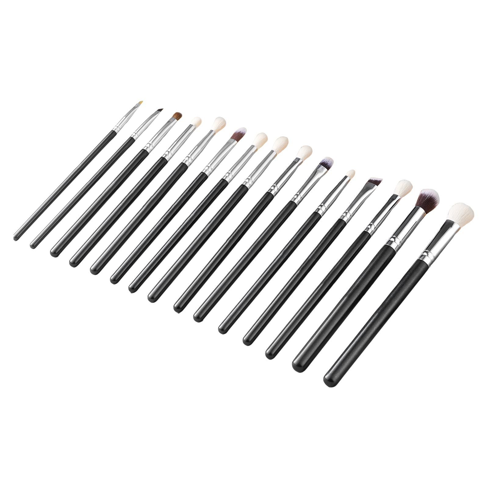15PCS Makeup Brush Set Vegan Synthetic Foundation Eyeshadow Travel Kit