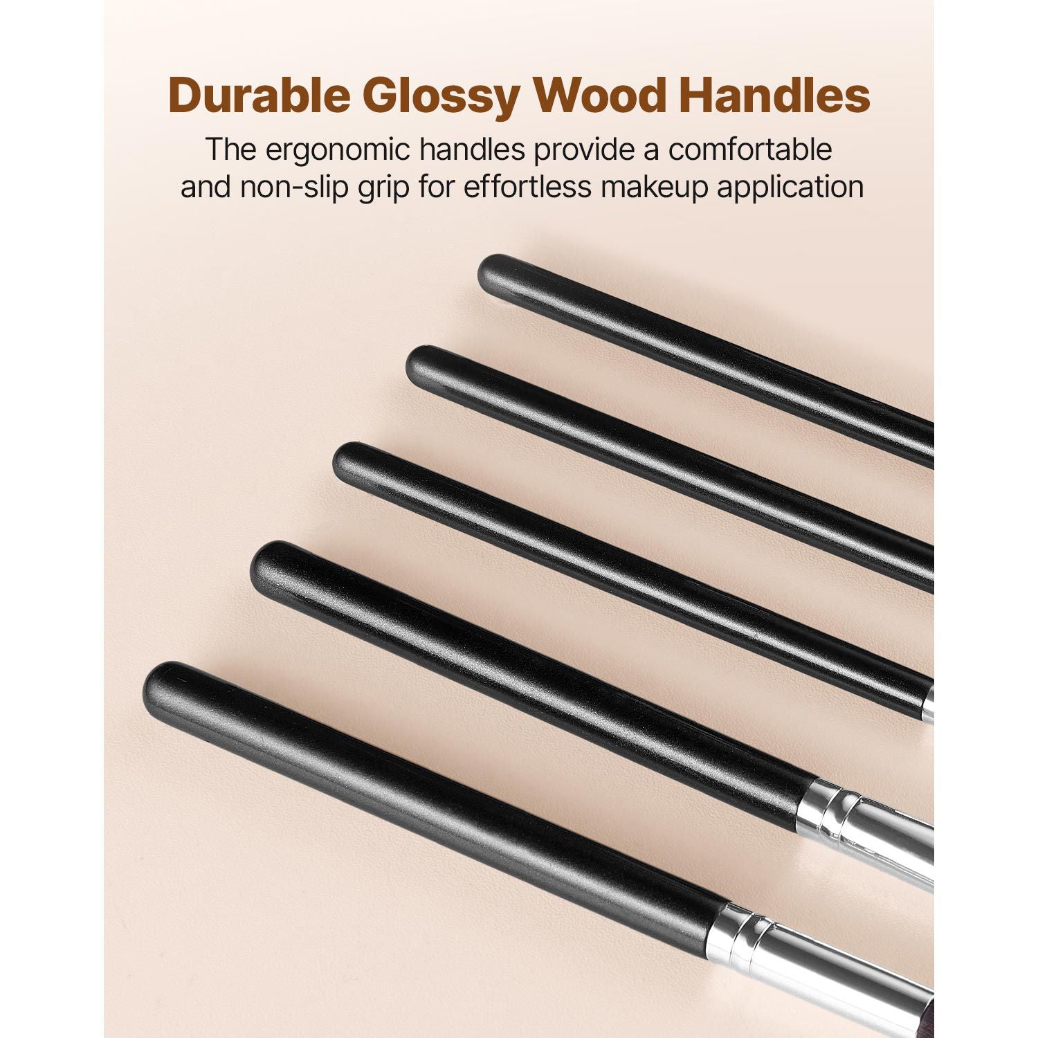 15PCS Makeup Brush Set Vegan Synthetic Foundation Eyeshadow Travel Kit