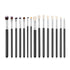 15PCS Makeup Brush Set Vegan Synthetic Foundation Eyeshadow Travel Kit