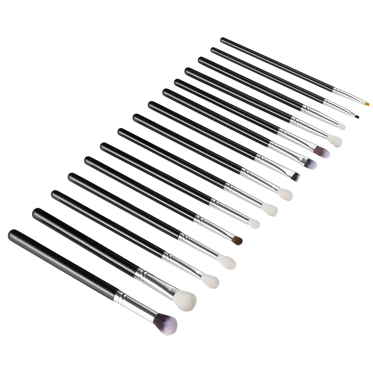 15PCS Makeup Brush Set Vegan Synthetic Foundation Eyeshadow Travel Kit