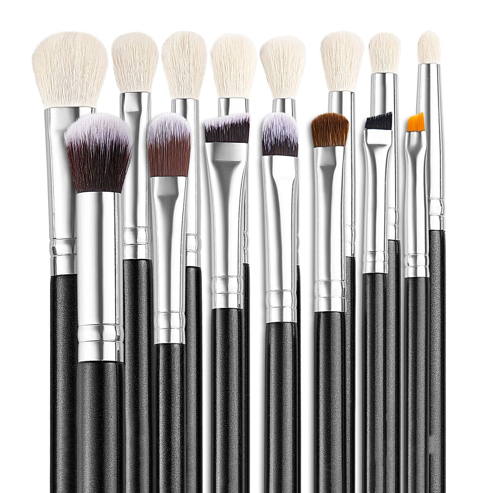15PCS Makeup Brush Set Vegan Synthetic Foundation Eyeshadow Travel Kit