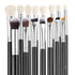 15PCS Makeup Brush Set Vegan Synthetic Foundation Eyeshadow Travel Kit