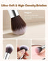 15-Piece Makeup Brush Set for Foundation Blending Eyeshadow, Professional Vegan Brushes with Soft Synthetic Bristles, Ergonomic Wood Handle & Aluminum Ferrule, Portable and Travel-Friendly