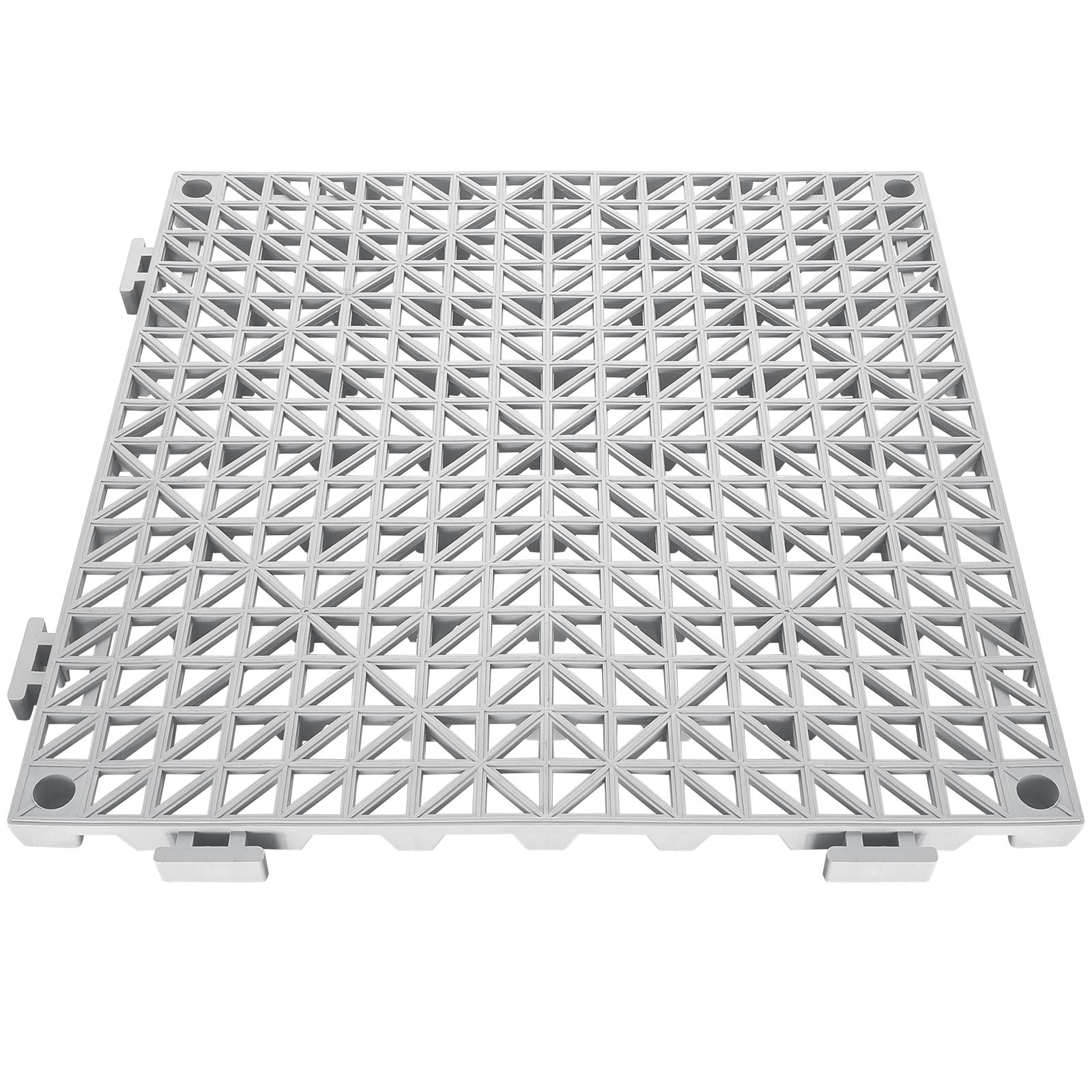 Modular Interlocking Cushion, 50 Pack 30 x 30 cm Splicing Drainage Mats, Soft PVC Interlocking Drainage Floor Tiles, Non-Slip Drainage Holes for Restroom, Bathroom, Kitchen, Pool, Wet Area, Gray