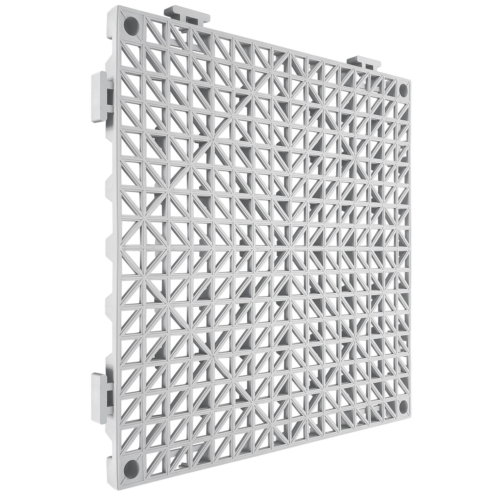 Modular Interlocking Cushion, 50 Pack 30 x 30 cm Splicing Drainage Mats, Soft PVC Interlocking Drainage Floor Tiles, Non-Slip Drainage Holes for Restroom, Bathroom, Kitchen, Pool, Wet Area, Gray