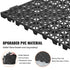 Modular Interlocking Cushion, 55 Pack 30 x 30 cm Splicing Drainage Mats, PVC Interlocking Drainage Floor Tiles, Non-Slip Drainage Holes for Restroom, Bathroom, Kitchen, Pool, Wet Area, Black
