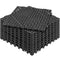 Modular Interlocking Cushion, 12 Pack 30 x 30 cm Splicing Drainage Mats, PVC Interlocking Drainage Floor Tiles, Non-Slip Drainage Holes for Restroom, Bathroom, Kitchen, Pool, Wet Area, Black