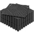 Modular Interlocking Cushion, 12 Pack 30 x 30 cm Splicing Drainage Mats, PVC Interlocking Drainage Floor Tiles, Non-Slip Drainage Holes for Restroom, Bathroom, Kitchen, Pool, Wet Area, Black