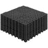 Modular Interlocking Cushion, 12 Pack 30 x 30 cm Splicing Drainage Mats, PVC Interlocking Drainage Floor Tiles, Non-Slip Drainage Holes for Restroom, Bathroom, Kitchen, Pool, Wet Area, Black