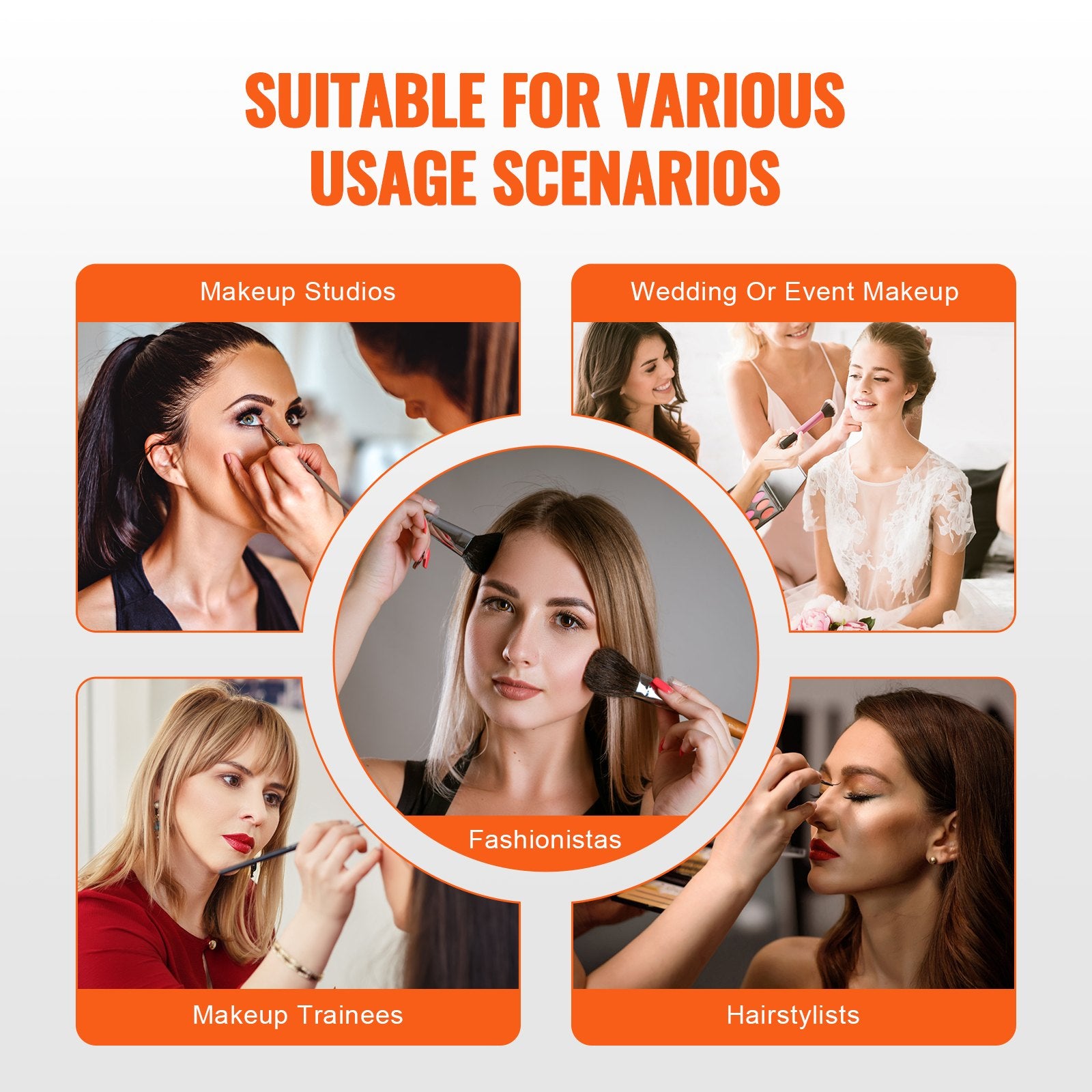 Makeup Train Case 370MM Large Portable Cosmetic Case, 6 Tier Trays Professional Makeup Storage Organizer Box Make Up Carrier with Handle And Strap Travel Case for Women and Girls - Black