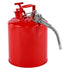 19L Type II Safety Gas Can Red Metal Fuel Storage with Spout