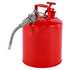 19L Type II Safety Gas Can Red Metal Fuel Storage with Spout