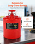 Safety Gas Can, 19 L Type II Red Safety Can for Gasoline with Stainless Steel Flame Arrester, Self-Closing Lid, and Flexible Metal Spout, Carbon Steel Flammable Storage with Ergonomic Handle