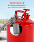 Safety Gas Can, 19 L Type II Red Safety Can for Gasoline with Stainless Steel Flame Arrester, Self-Closing Lid, and Flexible Metal Spout, Carbon Steel Flammable Storage with Ergonomic Handle