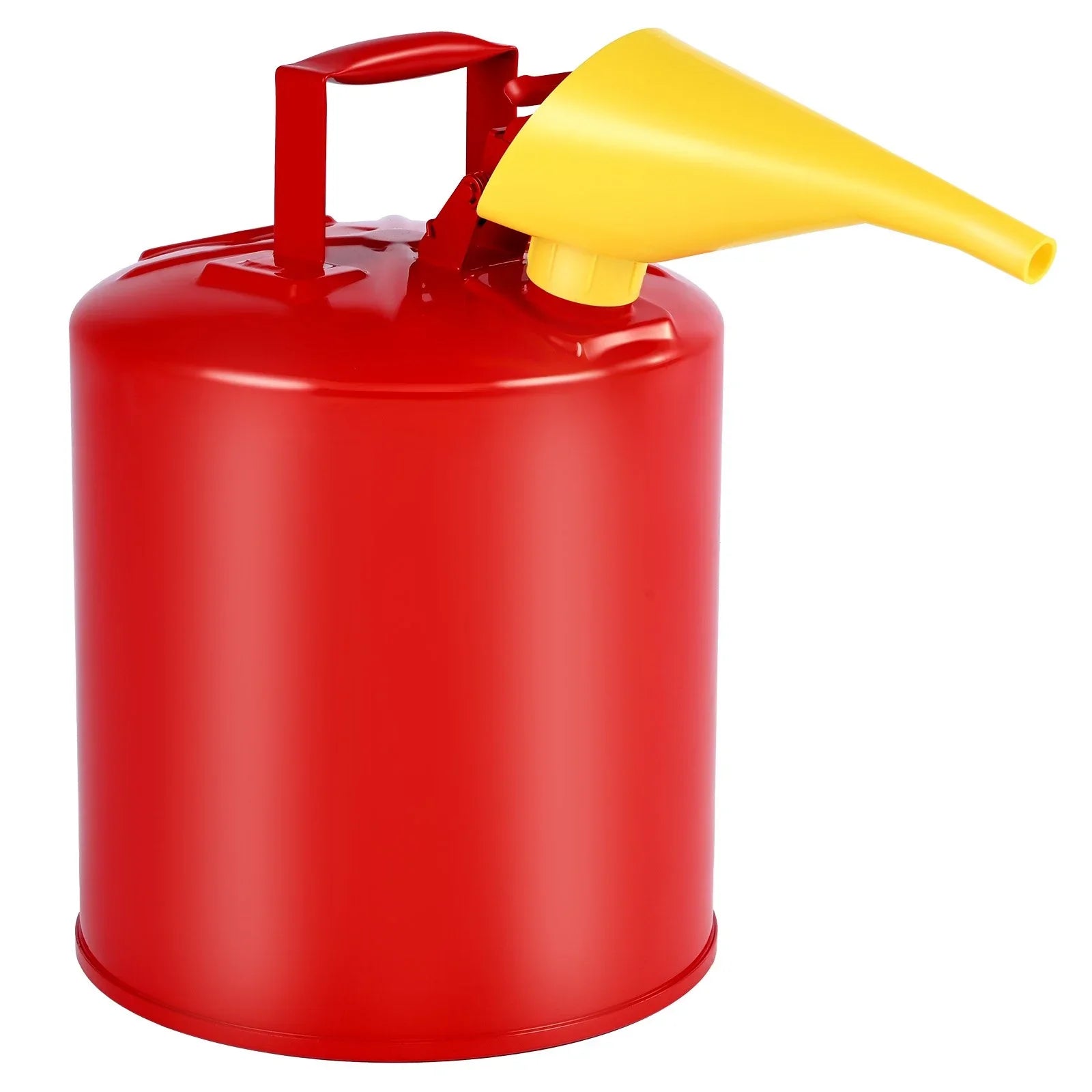 Safety Gas Can, 19 L Type I Red Safety Can for Gasoline with Stainless Steel Flame Arrester, Self-Closing Lid, and PE Funnel, Carbon Steel Flammable Fuel Storage Container with Ergonomic Handle